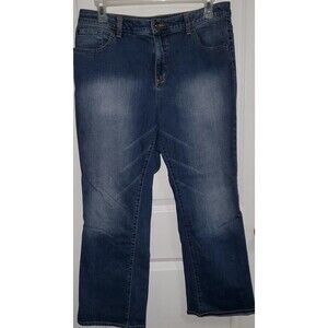 Merona Women's size 16W Dark Wash Blue Denim Jeans Cotton Spandex